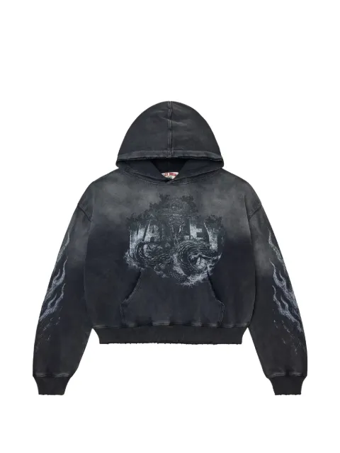 Vale Serpent faded-effect hoodie Black VAL154