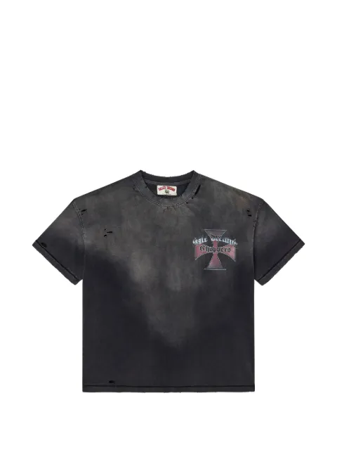 Vale Chopper distressed-effect cotton T-shirt Black VAL155