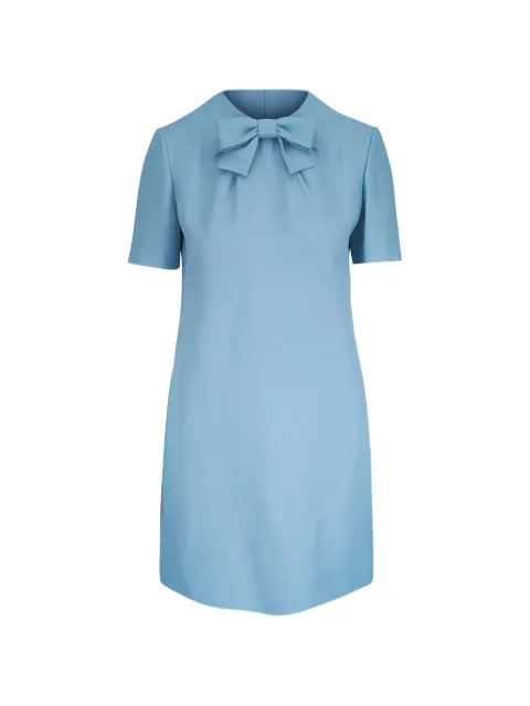 Valentino Garavani bow-detail short-sleeve dress Blue BVAKG01CF