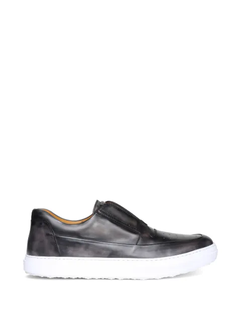 Bontoni Vincente perforated leather sneakers Grey VINCENTEDKGRAY