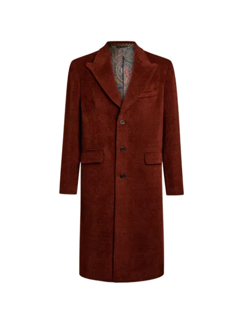 ETRO check-texture coat Brown MRAA003699TQB1E