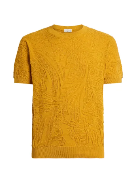 ETRO paisley-knit T-shirt Yellow MRKF0114AU12N