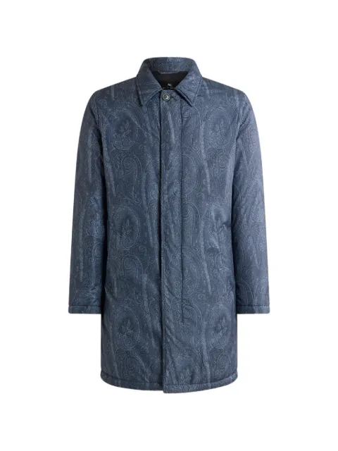 ETRO padded raincoat with Arnica motif Blue MRBA011499SASZ5
