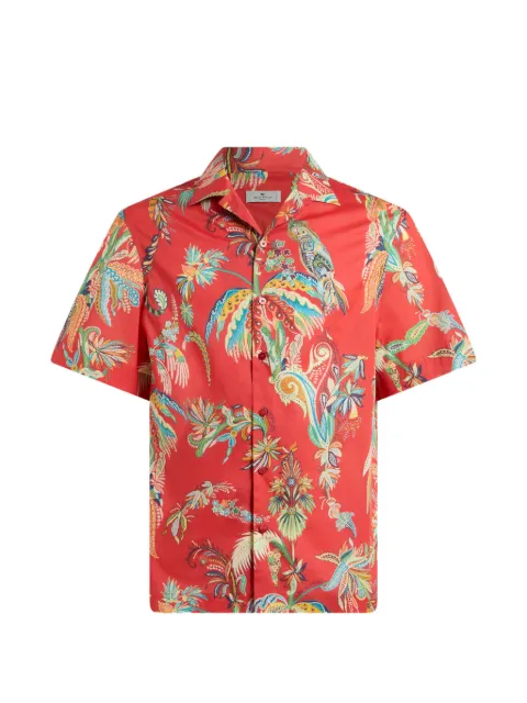 ETRO parrot and palm-tree print shirt Red MRIC001399SP512