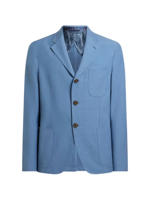 ETRO single-breasted patch-pocket blazer Blue MRCA007099TUA11