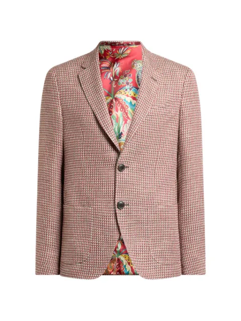 ETRO single-breasted tweed blazer Red MRCA000799TTE11