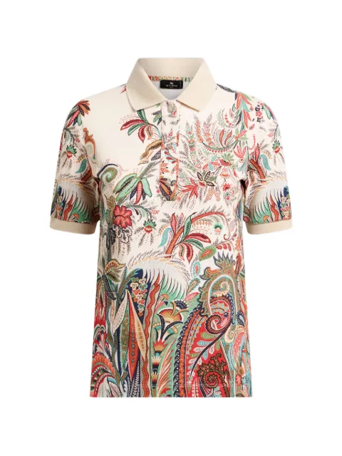 ETRO cotton paisley-motif polo shirt Neutrals WRMD0001AK13D