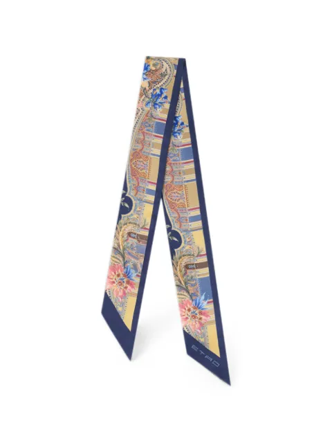 ETRO silk twill Paisleyina with Paisley motif Blue WATA0016AK1AS