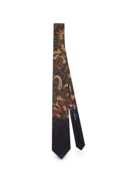 ETRO silk tie with floral Paisley motif Brown MASA0001AK1DB