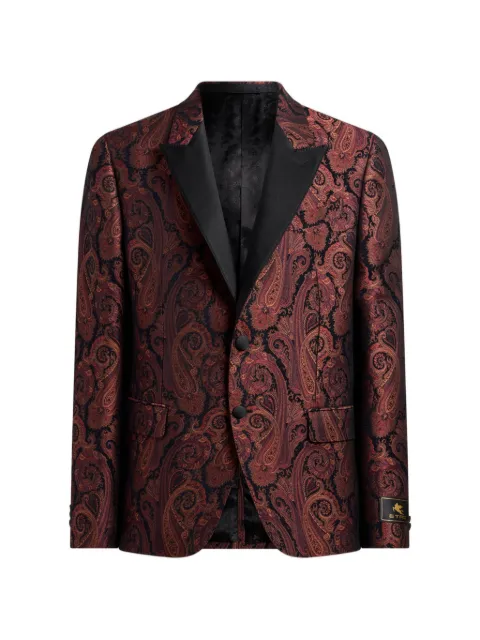 ETRO chenille jacquard single-breasted jacket with Paisley motif Red MRCA005999TJD14