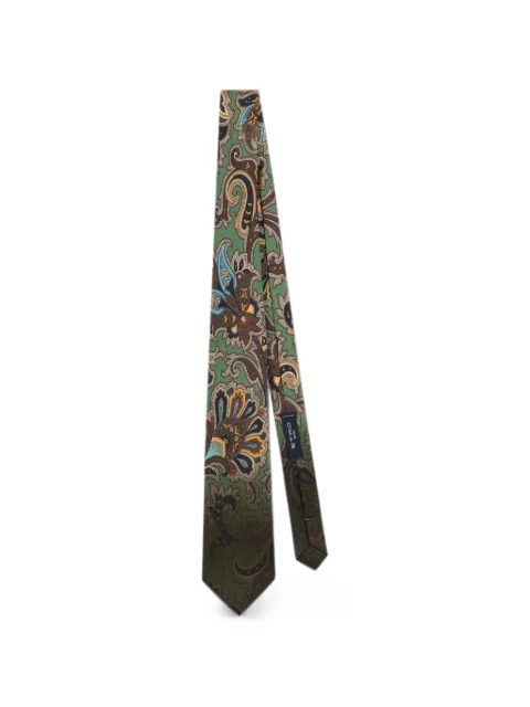 ETRO silk tie with floral Paisley motif Green MASA0001AK1DC