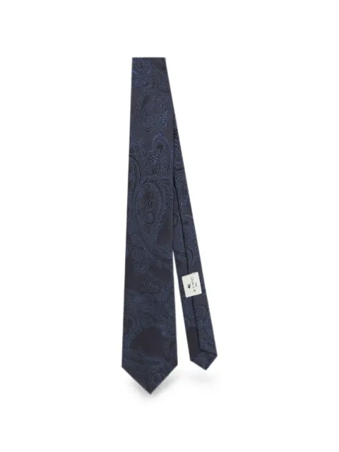 ETRO silk jacquard tie with Paisley motif Black MASA0001AQ12D