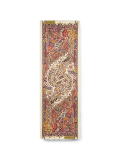 ETRO cashmere and silk scarf with Paisley print Neutrals MATA0038AK1BL
