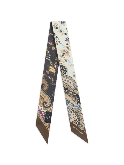 ETRO silk twill Paisleyina with floral motif Neutrals WATA0016AK1AO
