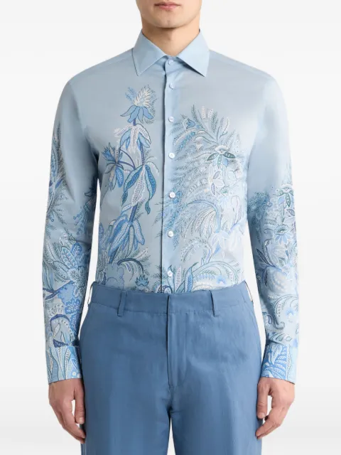 ETRO floral-print cotton shirt Blue MRIB002599SP515