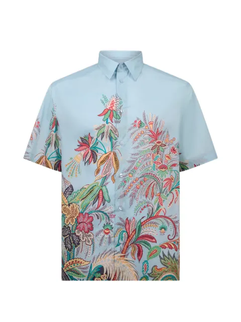 ETRO floral-print short-sleeved shirt Blue MRIC001199SP51A