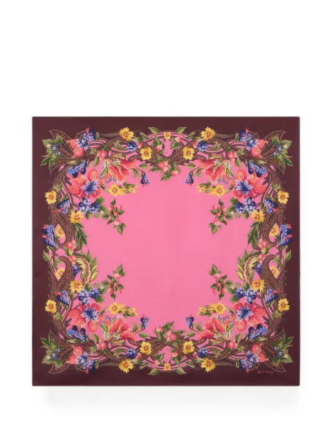 ETRO Paisley floral-print scarf Pink WAXA0008AK18Y