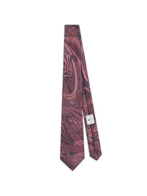 ETRO silk jacquard tie with Paisley motif Red MASA0001AQ11Z