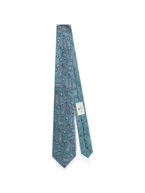 ETRO silk jacquard tie with two motifs Blue MASA0007AQ11W