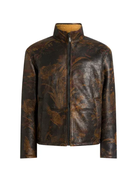 ETRO animal-print shearling-lined jacket Brown MROG0016AP11K