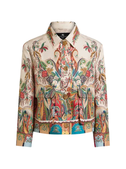 ETRO paisley-print cropped jacket Neutrals WRBA004099SP11C