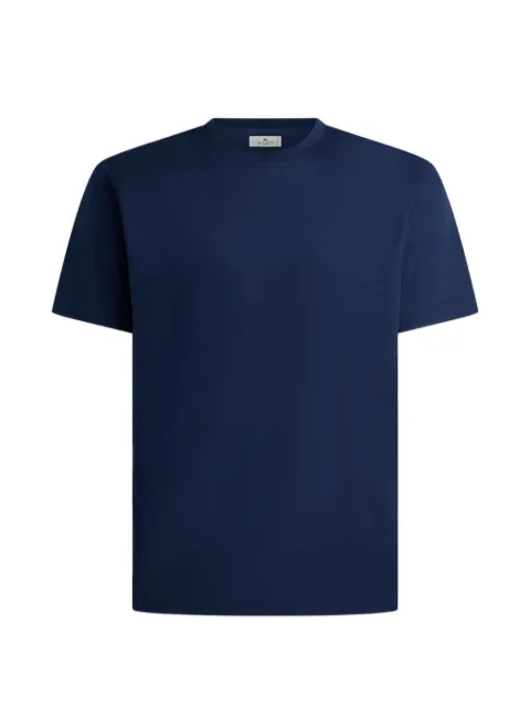 ETRO plain-coloured cotton and modal T-shirt Blue MRMA0032AU12B