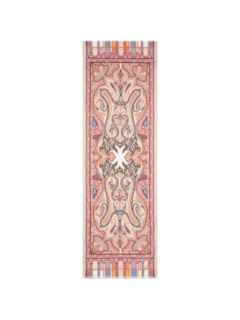ETRO cashmere, silk and wool scarf with Paisley motif Neutrals WATA0005AW112