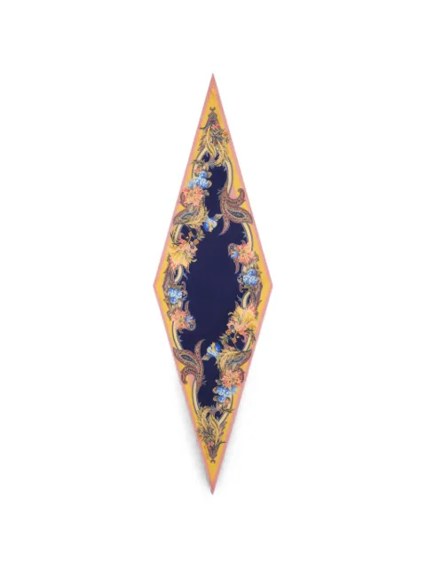 ETRO diamond-shaped silk scarf with Paisley and flower-motif Pink WAXA0017AK195