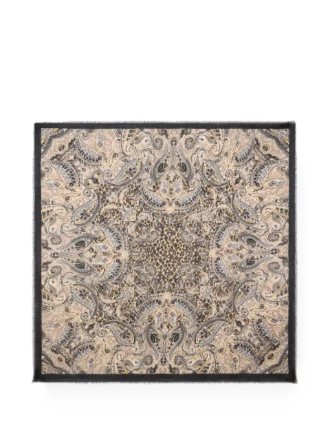ETRO paisley leopard-print shawl Neutrals WAYA0001AK19H
