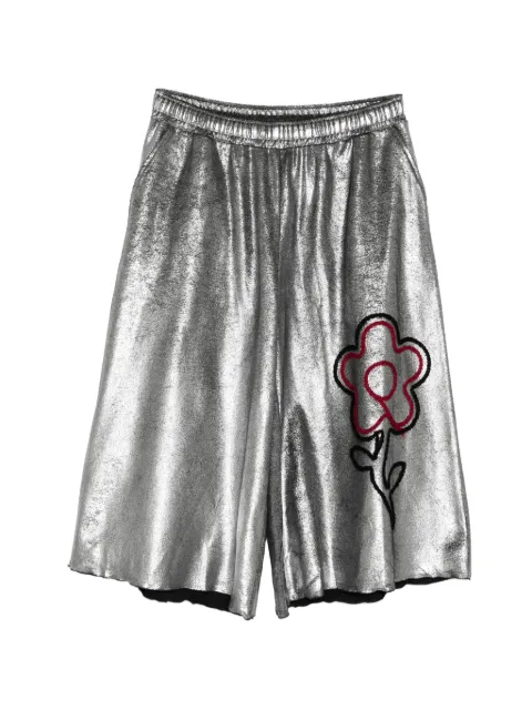 Kidill flower-patch metallic shorts Silver KL1082