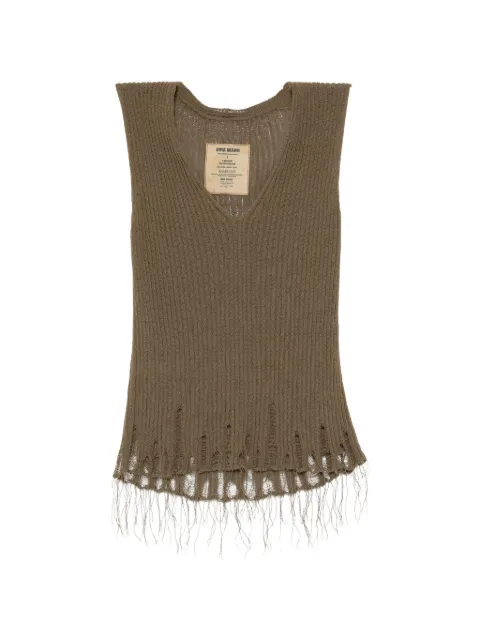 Uma Wang frayed vest Brown S6WUK7140DRKGRY