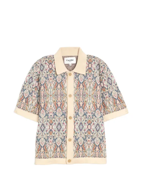 Corridor Trance jacquard-knit polo shirt Neutrals SW0246