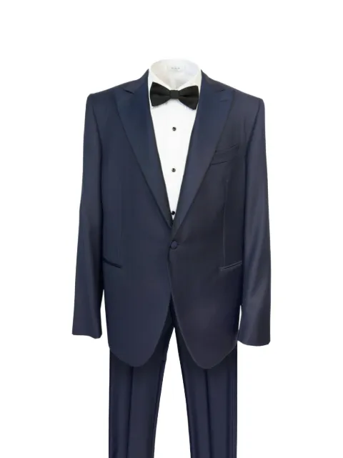 Caruso single-breasted satin-lapel tuxedo suit Blue WLN1GM111FPE0B560190