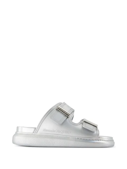 Alexander McQueen Hybrid double-band sandals Silver 658063W4Z61