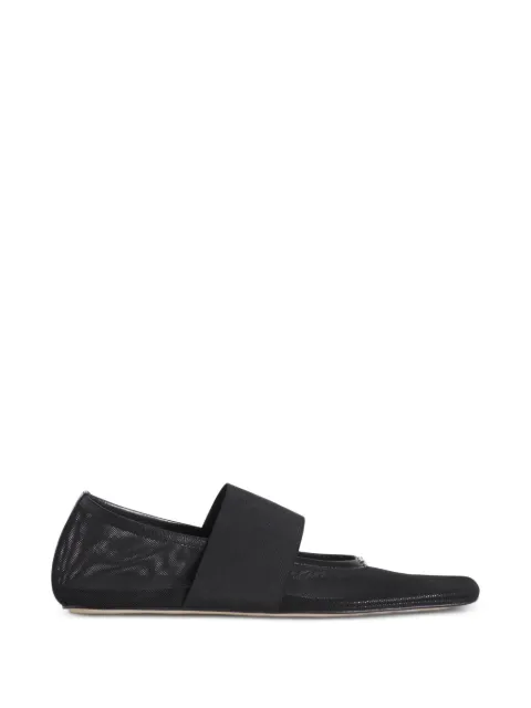 Maison Kitsuné mesh logo-plaque ballet flats White QW04102OF0025
