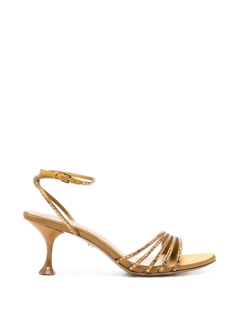 Lola Cruz Emma crystal-embellished leather sandals Gold 088Z75BK