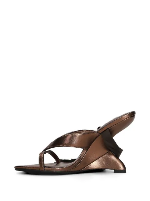 Marc Ellis tie-fastening wedge sandals Brown ME2601515