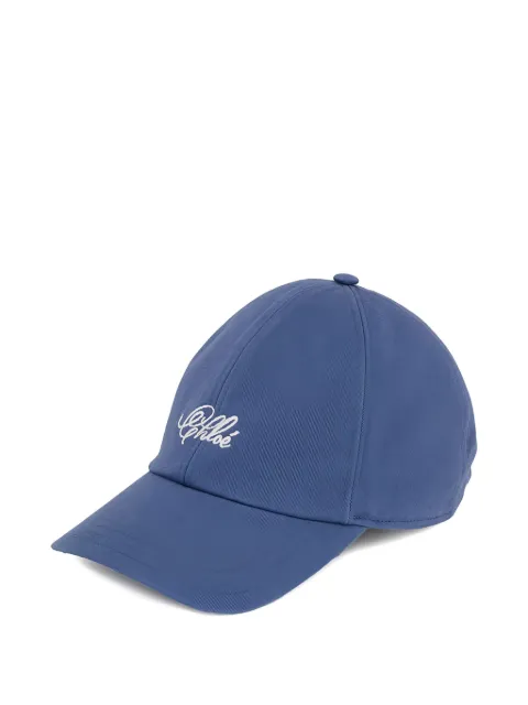 Chloé Charms logo-embroidered cotton baseball cap Blue CH26SHC01COB