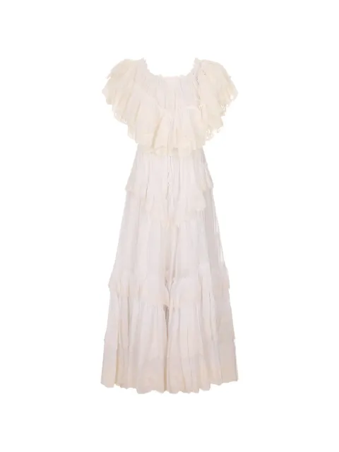 Chloé ruffled lace-embroidered maxi dress White CH26UR120040
