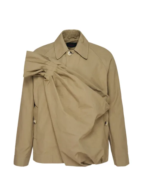 Simone Rocha draped-detail raglan-sleeve shirt jacket Neutrals 6169D1267