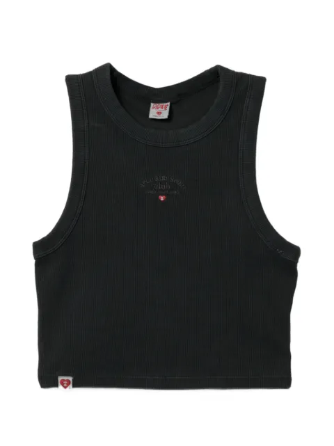 APEE™ by *A BATHING APE® heart logo embroidered tank top Black 0PXTKAS214A6QBKX00S
