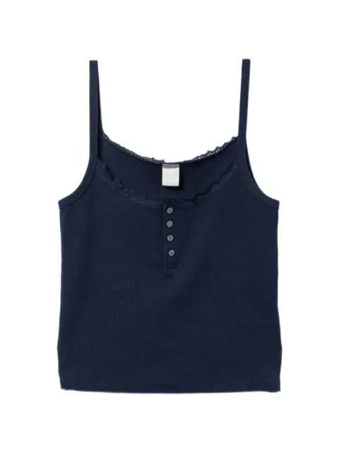 APEE™ by *A BATHING APE® button-front laced camisole Blue 0PXTKAS458A6QNYX00S