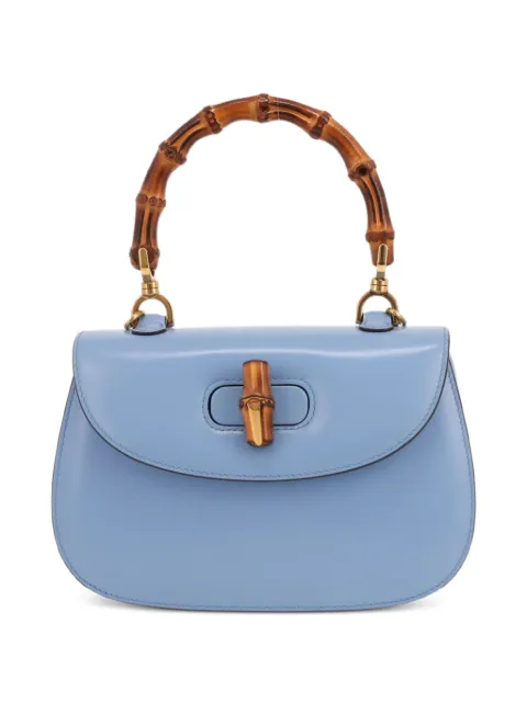 Gucci Pre-Owned Bamboo leather handbag Blue 429876