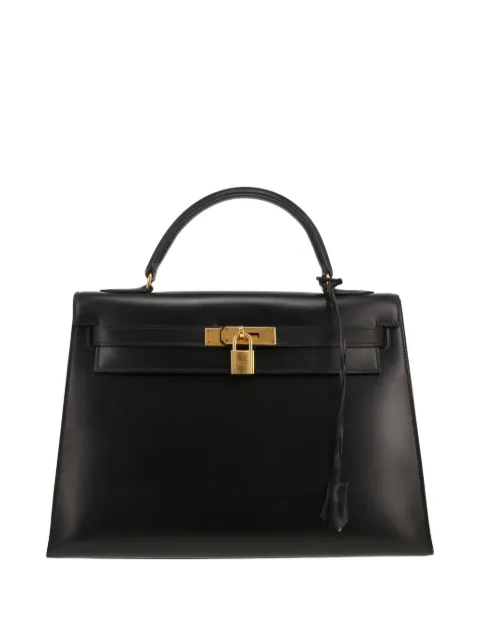 Hermès Pre-Owned 1977 Kelly 32 leather handbag Black 425142