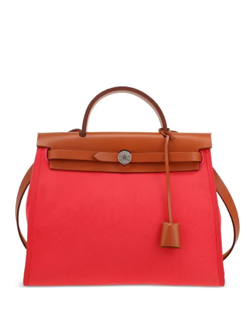 Hermès Pre-Owned 2020 Herbag canvas and leather handbag Red 415191