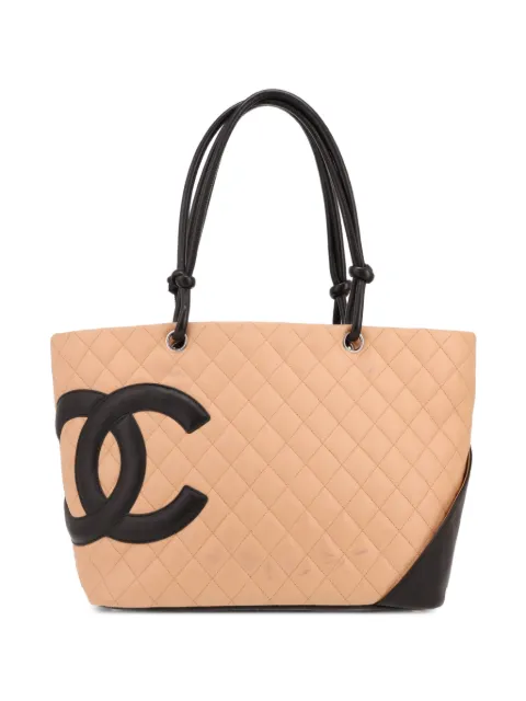CHANEL Pre-Owned 2004 Cambon quilted leather tote bag Neutrals 391775