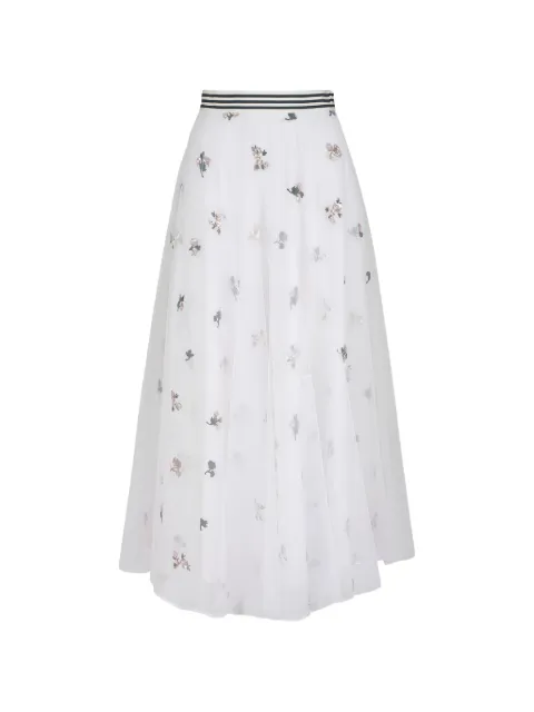 Talbot Runhof Hessa20 sequin-embellished tulle midi skirt White ES008320QB20025