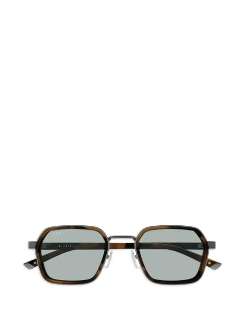 Gucci Eyewear geometric-frame tortoiseshell-effect sunglasses Brown GG2074S002