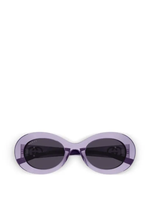 Gucci Eyewear Interlocking G oval-frame sunglasses Purple GG2026S