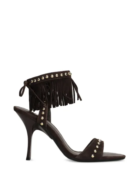 Marc Ellis fringed stud-embellished sandals Brown ME2601830